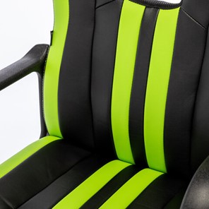 Кресло офисное BRABIX "Stripe GM-202", экокожа, черное/зеленое, 532511 в Вологде - предосмотр 10