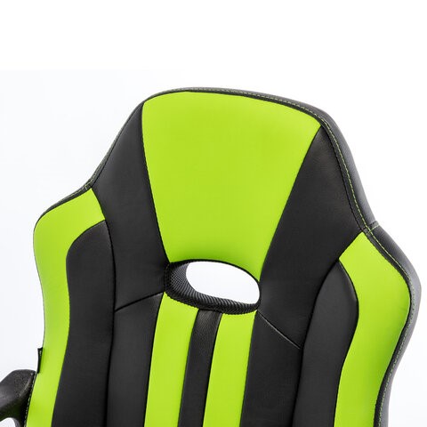 Кресло офисное BRABIX "Stripe GM-202", экокожа, черное/зеленое, 532511 в Вологде - изображение 6