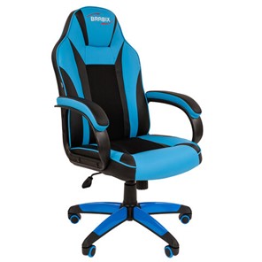 Кресло офисное BRABIX "Tanto GM-171", TW/экокожа, черное/голубое, 532575, 7083503 в Вологде