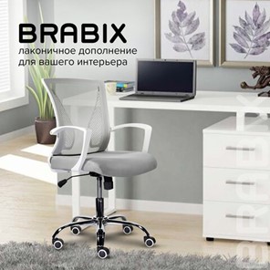 Офисное кресло Brabix Wings MG-306 (пластик белый, хром, сетка, серое) 532012 в Вологде - предосмотр 11