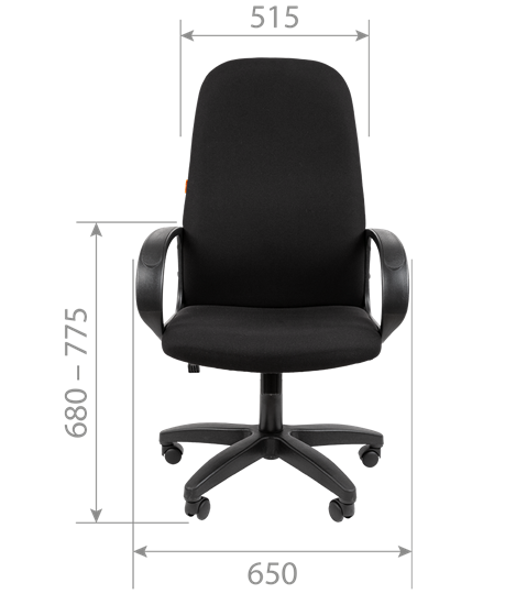 Офисное кресло CHAIRMAN 279T, ткань Т-08 черный в Вологде - изображение 3