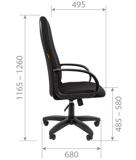 Офисное кресло CHAIRMAN 279T, ткань Т-08 черный в Вологде - изображение 4
