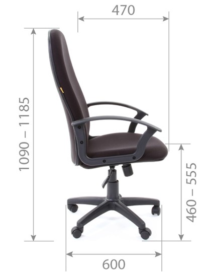 Кресло компьютерное CHAIRMAN 289, ткань, цвет черный в Вологде - изображение 3