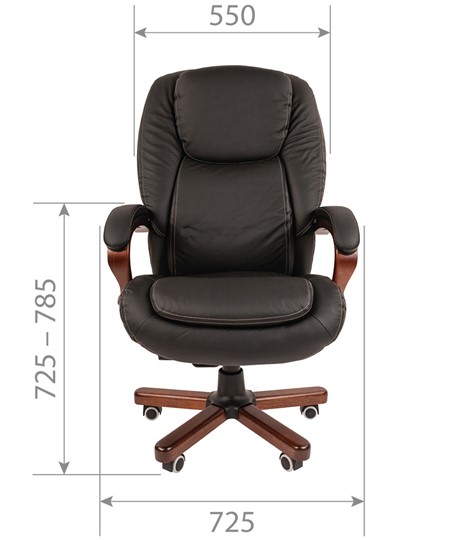 Кресло компьютерное CHAIRMAN 408 кожа черная в Вологде - изображение 1
