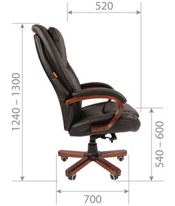 Кресло компьютерное CHAIRMAN 408 кожа черная в Вологде - предосмотр 2