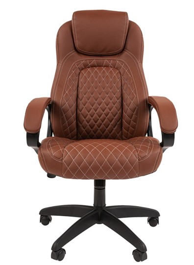 Кресло компьютерное CHAIRMAN 432, экокожа, цвет коричневый в Вологде - изображение 2