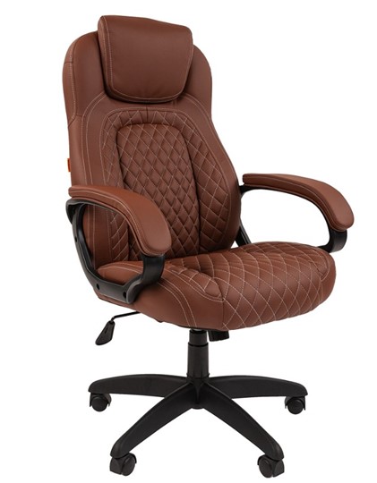Кресло компьютерное CHAIRMAN 432, экокожа, цвет коричневый в Вологде - изображение 1