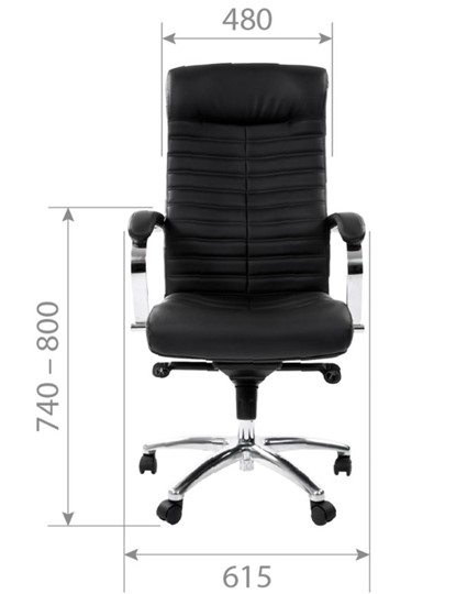 Кресло компьютерное CHAIRMAN 480 экожа черная в Вологде - изображение 3