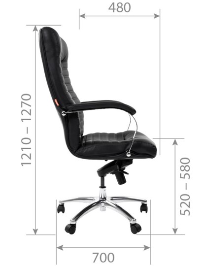 Кресло компьютерное CHAIRMAN 480 экожа черная в Вологде - изображение 4