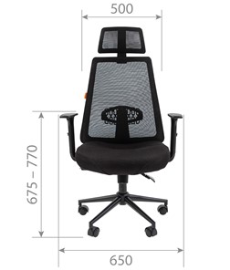 Офисное кресло CHAIRMAN 535 BLACK Сетчатый акрил черный / Полиэстер черный в Вологде - предосмотр 4
