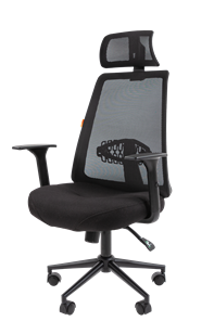 Офисное кресло CHAIRMAN 535 BLACK Сетчатый акрил черный / Полиэстер черный в Вологде - предосмотр 3