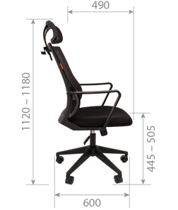 Офисное кресло CHAIRMAN 545 сетка/ткань серый в Вологде - предосмотр 2