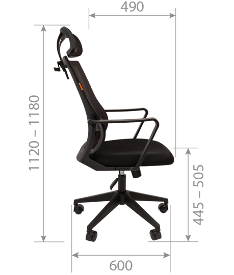 Офисное кресло CHAIRMAN 545 сетка/ткань серый в Вологде - изображение 2