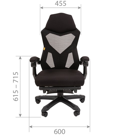 Кресло офисное CHAIRMAN 571 с подставкой для ног , Сетчатый акрил черный / Полиэстер черный в Вологде - изображение 6