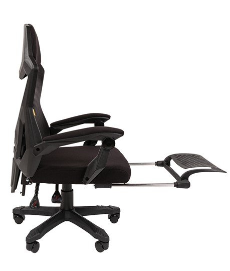 Кресло офисное CHAIRMAN 571 с подставкой для ног , Сетчатый акрил черный / Полиэстер черный в Вологде - изображение 3