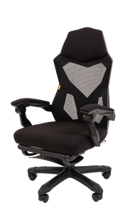 Кресло офисное CHAIRMAN 571 с подставкой для ног , Сетчатый акрил черный / Полиэстер черный в Вологде - предосмотр 5