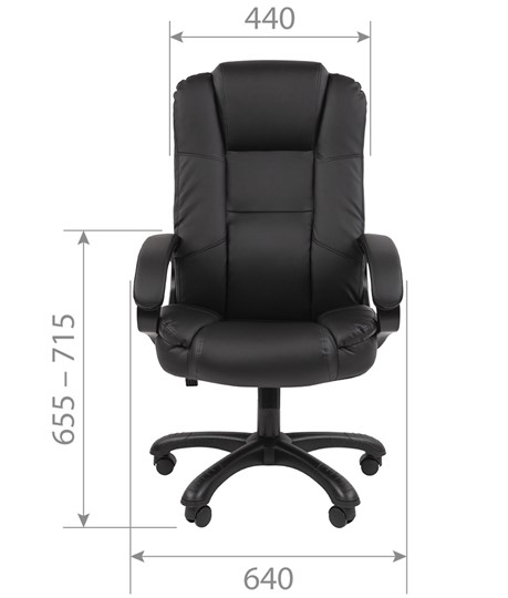 Офисное кресло CHAIRMAN 600 экокожа черная в Вологде - изображение 3