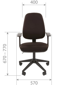 Кресло компьютерное CHAIRMAN 661 Ткань стандарт 15-21 черная в Вологде - предосмотр 3