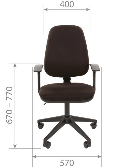 Кресло компьютерное CHAIRMAN 661 Ткань стандарт 15-21 черная в Вологде - изображение 3