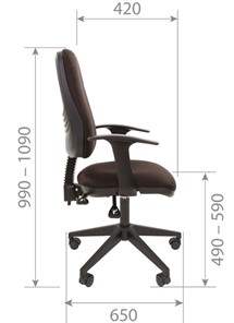 Кресло компьютерное CHAIRMAN 661 Ткань стандарт 15-21 черная в Вологде - предосмотр 4