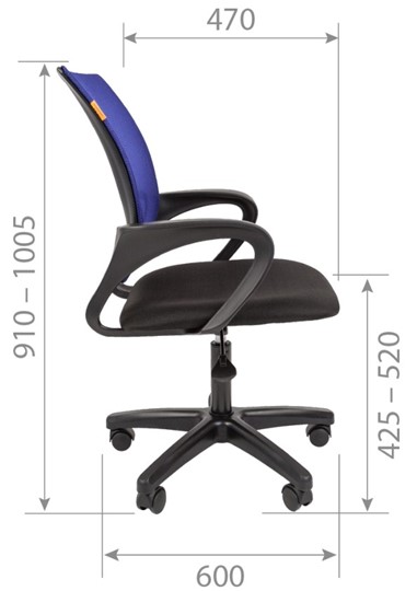 Кресло офисное CHAIRMAN 696 black LT, голубое в Вологде - изображение 2