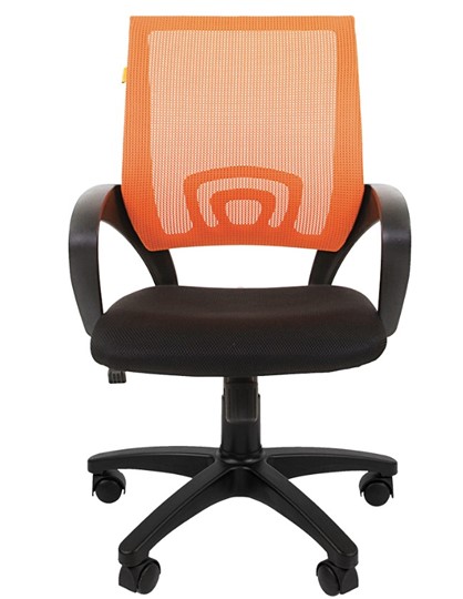 Кресло офисное CHAIRMAN 696 black Сетчатый акрил DW66 оранжевый в Вологде - изображение 4
