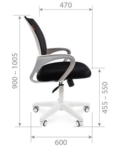 Офисное кресло CHAIRMAN 696 white, черный в Вологде - предосмотр 2