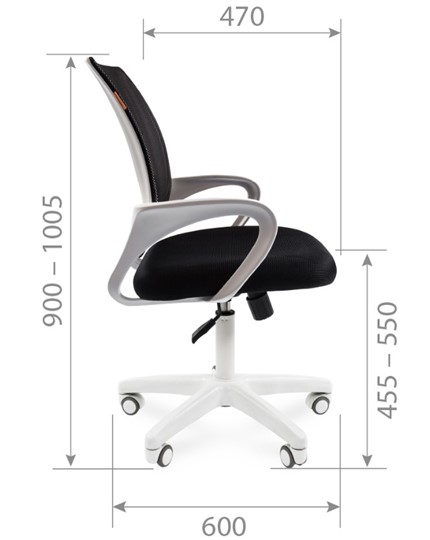 Кресло офисное CHAIRMAN 696 white, ткань, цвет оранжевый в Вологде - изображение 2