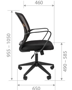 Офисное кресло CHAIRMAN 698 black TW, ткань, цвет серый в Вологде - предосмотр 2