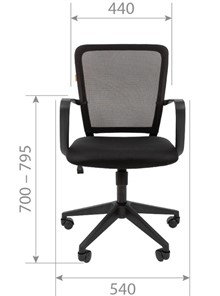 Офисное кресло CHAIRMAN 698 black TW, ткань, цвет серый в Вологде - предосмотр 1