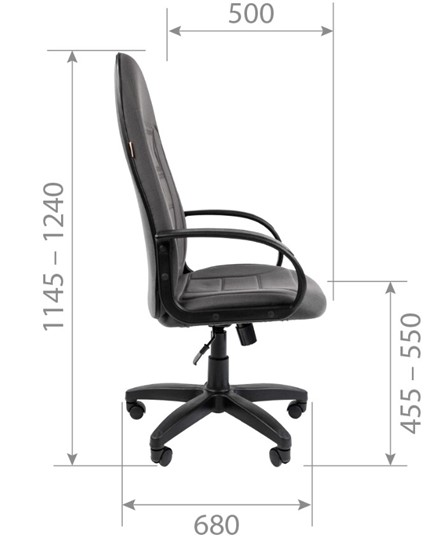 Кресло компьютерное CHAIRMAN 727 ткань ст., цвет черный в Вологде - изображение 6