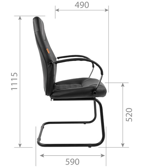 Кресло CHAIRMAN 950V LT Экокожа черная в Вологде - изображение 4