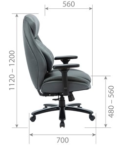 Офисное кресло CHAIRMAN CH403, серый, эко кожа в Вологде - предосмотр 4