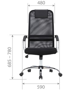 Кресло компьютерное CHAIRMAN CH612 Сетчатый акрил / Ткань стандарт / Экокожа, черный в Вологде - предосмотр 3