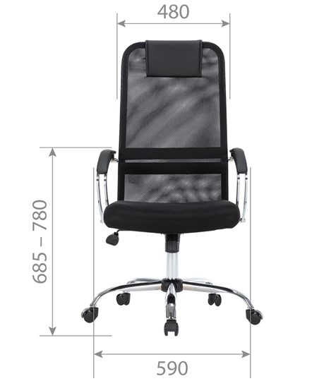 Кресло компьютерное CHAIRMAN CH612 Сетчатый акрил / Ткань стандарт / Экокожа, черный в Вологде - изображение 3