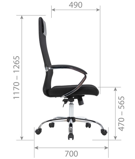 Кресло компьютерное CHAIRMAN CH612 Сетчатый акрил / Ткань стандарт / Экокожа, черный в Вологде - изображение 4