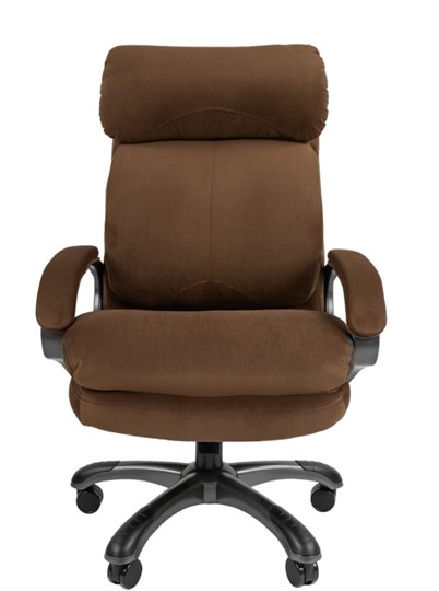 Кресло компьютерное CHAIRMAN HOME 505, велюр коричневое в Вологде - изображение 3