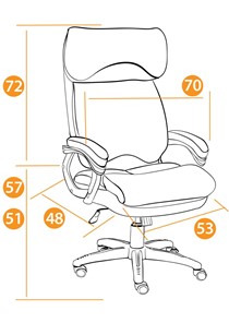 Офисное кресло DUKE флок/ткань, серый/серый, 29/TW-12 арт.14039 в Вологде - предосмотр 27