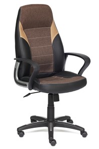 Офисное кресло INTER кож/зам/ткань, черный/коричневый/бронзовый, 36-6/3М7-147/21 арт.12016 в Вологде