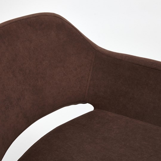 Офисное кресло MODENA хром флок, коричневый, арт.14228 в Вологде - изображение 5