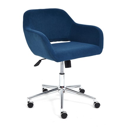 Кресло компьютерное MODENA хром флок, синий, арт.14233 в Вологде - изображение