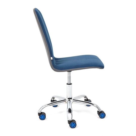 Офисное кресло RIO флок/кож/зам, синий/металлик, арт.14189 в Вологде - изображение 1