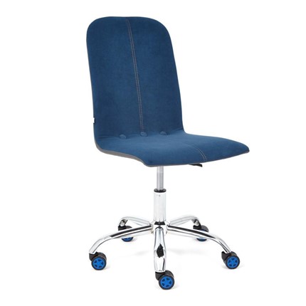Офисное кресло RIO флок/кож/зам, синий/металлик, арт.14189 в Вологде - изображение