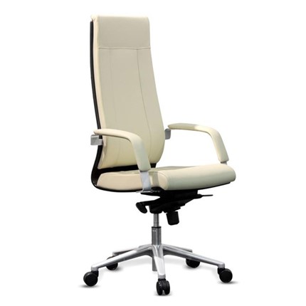 Кресло офисное Торино New W, натуральная кожа / бежевая Savanna/ дерево венге в Вологде - изображение