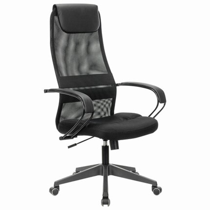 Кресло компьютерное Brabix Premium Stalker EX-608 PL (ткань-сетка/кожзам, черное) 532090 в Вологде - изображение