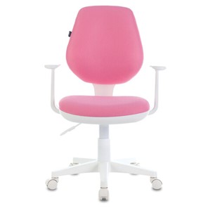 Офисное кресло Brabix Fancy MG-201W (с подлокотниками, пластик белый, розовое) 532409 в Вологде