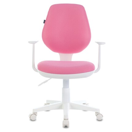 Офисное кресло Brabix Fancy MG-201W (с подлокотниками, пластик белый, розовое) 532409 в Вологде - изображение