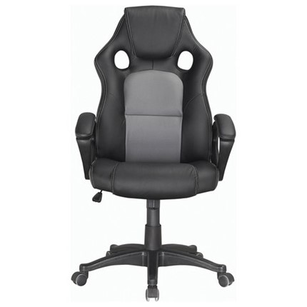 Кресло офисное Brabix Rider Plus EX-544 КОМФОРТ (экокожа, черное/серое) 531582 в Вологде - изображение