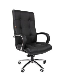 Офисное кресло CHAIRMAN 424 Кожа черная в Вологде - предосмотр 1