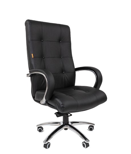 Офисное кресло CHAIRMAN 424 Кожа черная в Вологде - изображение 1
